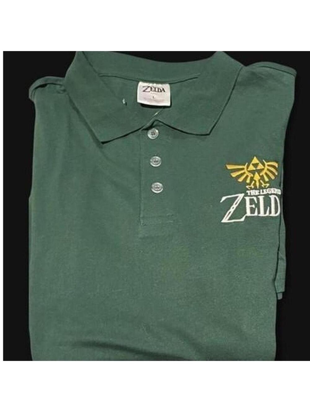 Legend of Zelda Polo Shirt Mens Large Embroidered Green NWT GameStop Exclusive